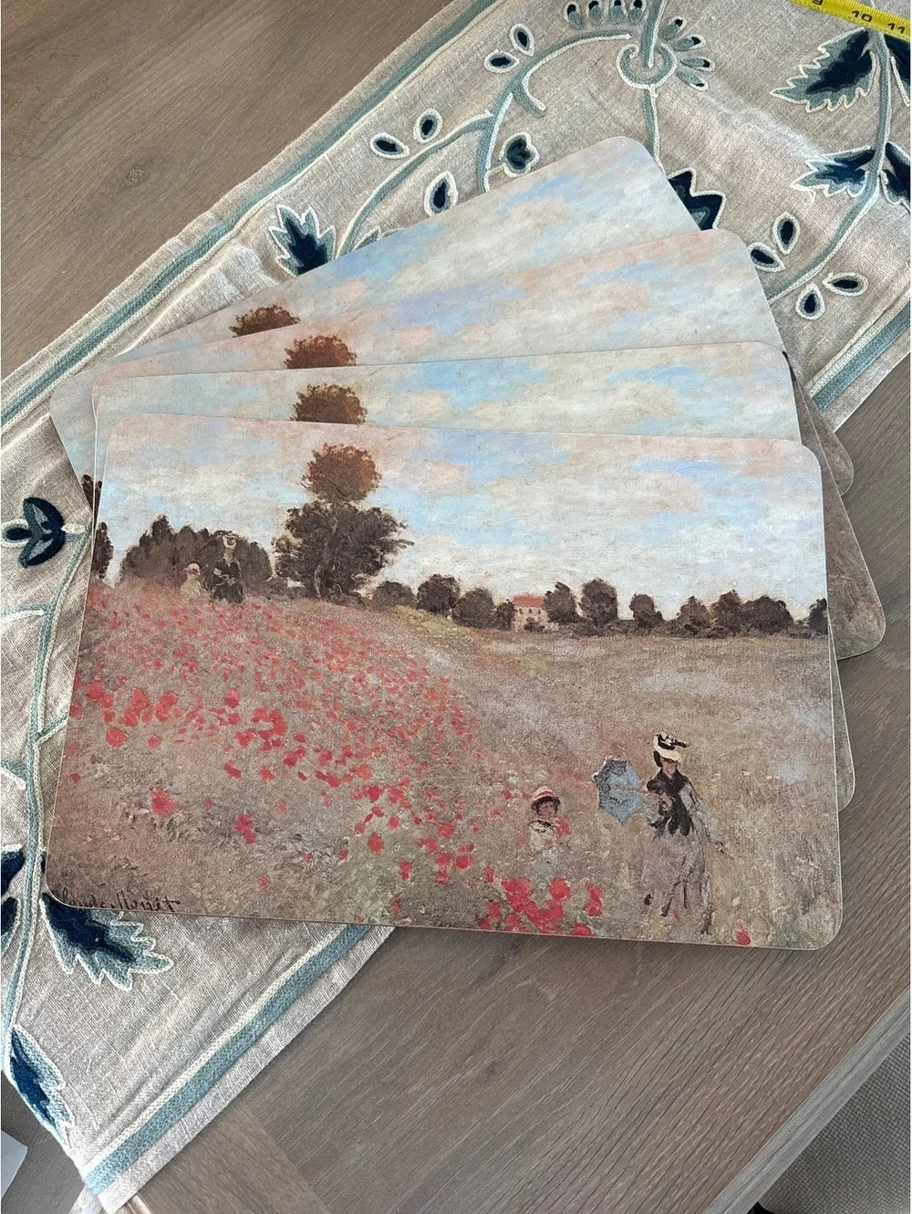 Set of 4 Claude Monet The Poppy Field Placemats